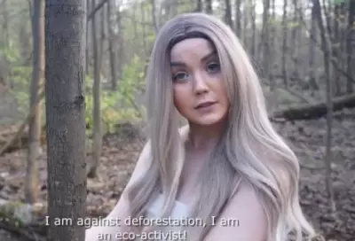 Привязанная к дереву эко-активистка дала выебать себя леснику ради спасения леса